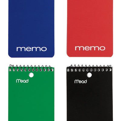 Mead 3 in. W X 5 in. L Wide Ruled Spiral Assorted Memo Book