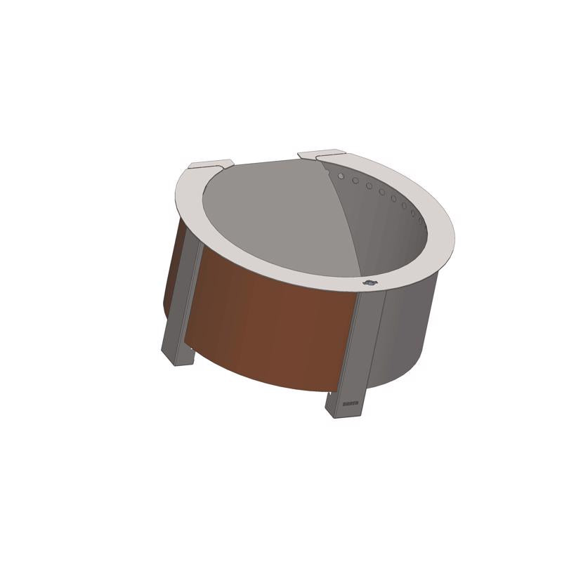 Silver Firepit Fixture Steel
