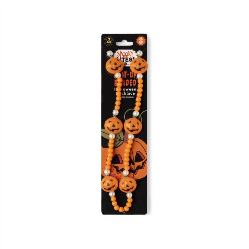 Spooky Lites LED Light Up Beaded Halloween Necklace