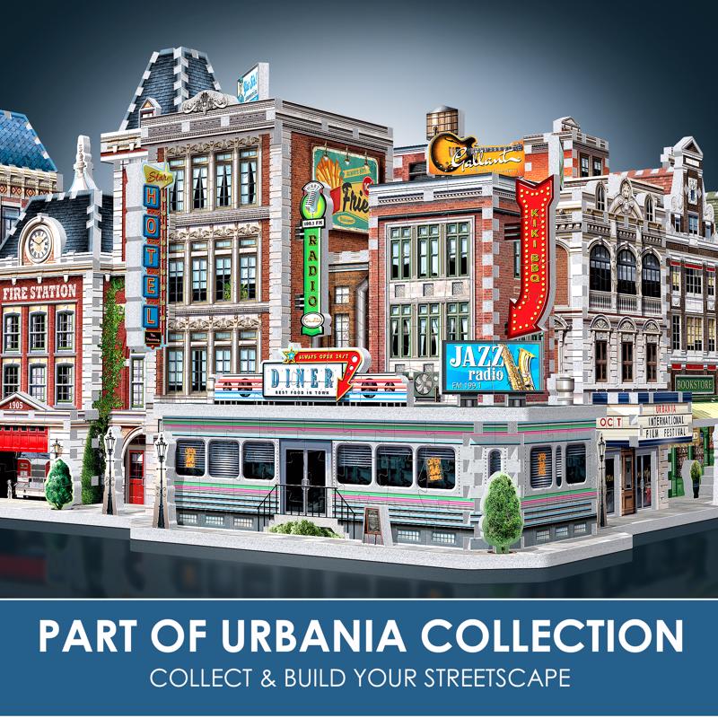 Wrebbit3D Urbania 1950's Diner 3D Jigsaw Puzzle Multicolored 425 pc
