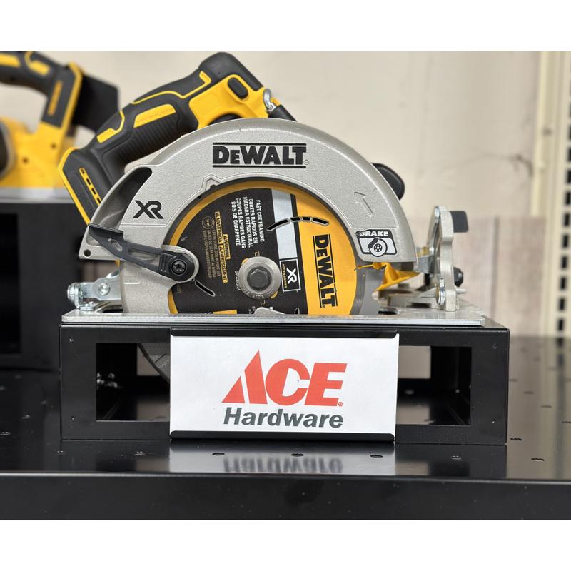 3 in. H X 12 in. W X 7 in. D Black Metal Short Circular Saw Platform Display