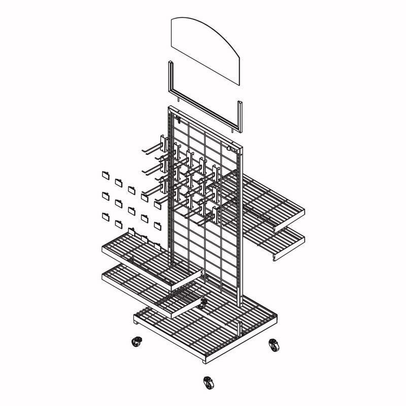 63 in. H X 24  W X 24  L Black/Gray Outdoor Mobile Rack