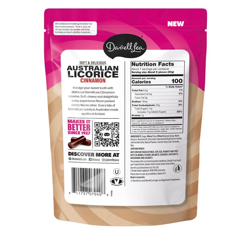 Darrell Lea Cinnamon Licorice Candy 7 oz