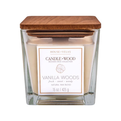 House of Velas Candlewood White Vanilla Woods Scent Candle 15 oz