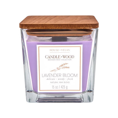 House of Velas Candlewood Purple Lavender Bloom Scent Candle 15 oz