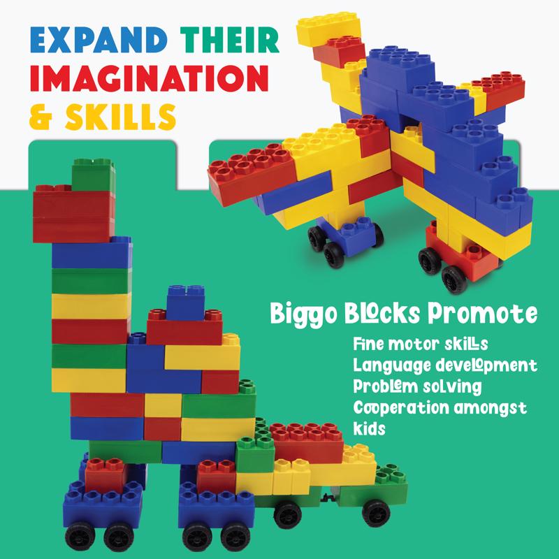 Biggo Train Station Jumbo Building Blocks Assorted 38 pc