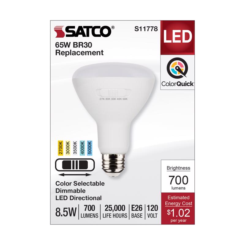 Satco BR30 E26 (Medium) LED Bulb Tunable White/Color Changing 65 Watt Equivalence