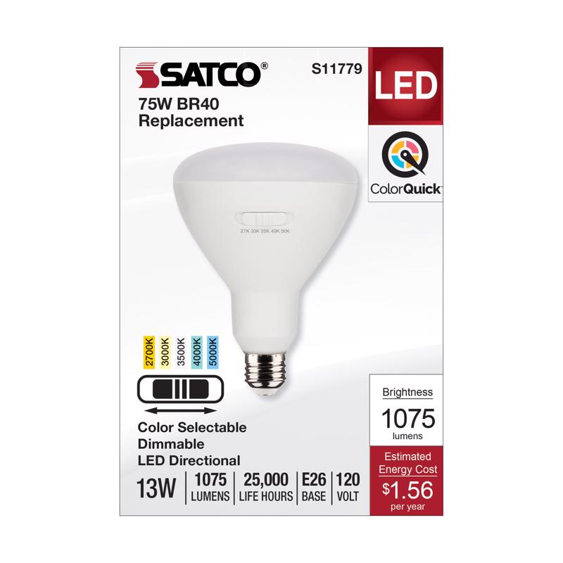 Satco BR40 E26 (Medium) LED Bulb Tunable White/Color Changing 75 Watt Equivalence