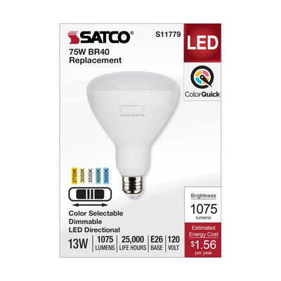 Satco BR40 E26 (Medium) LED Bulb Tunable White/Color Changing 75 Watt Equivalence