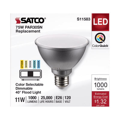 Satco PAR30SN E26 (Medium) LED Bulb Tunable White/Color Changing 75 Watt Equivalence