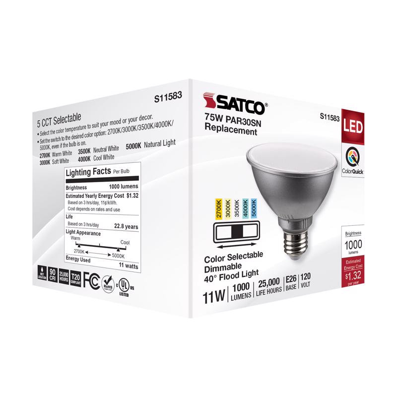Satco PAR30SN E26 (Medium) LED Bulb Tunable White/Color Changing 75 Watt Equivalence