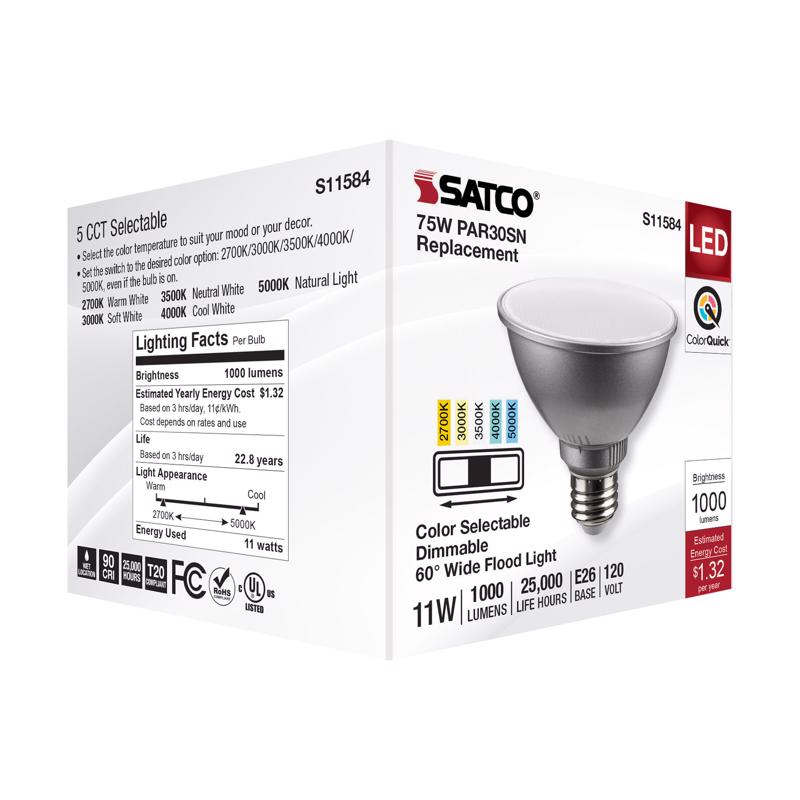 Satco PAR30SN E26 (Medium) LED Bulb Tunable White/Color Changing 75 Watt Equivalence