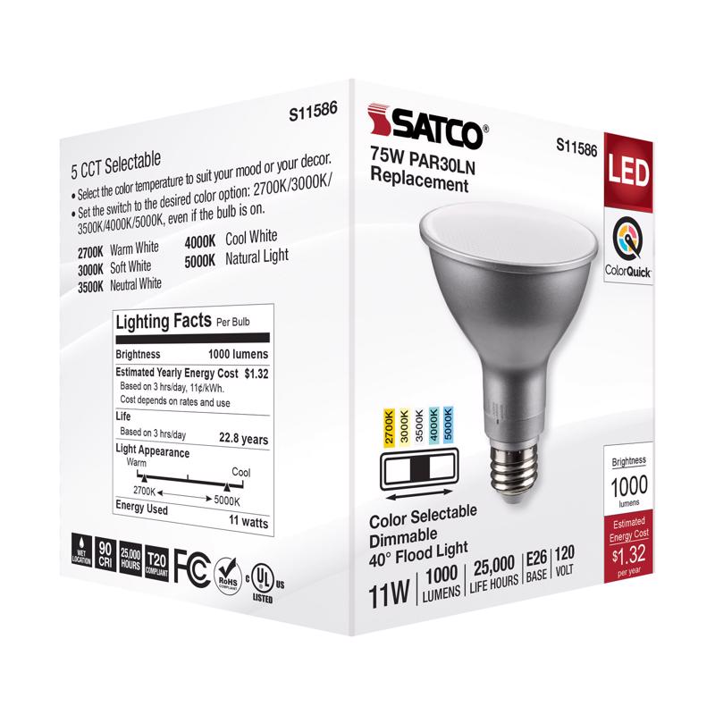 Satco PAR30LN E26 (Medium) LED Bulb Tunable White/Color Changing 75 Watt Equivalence