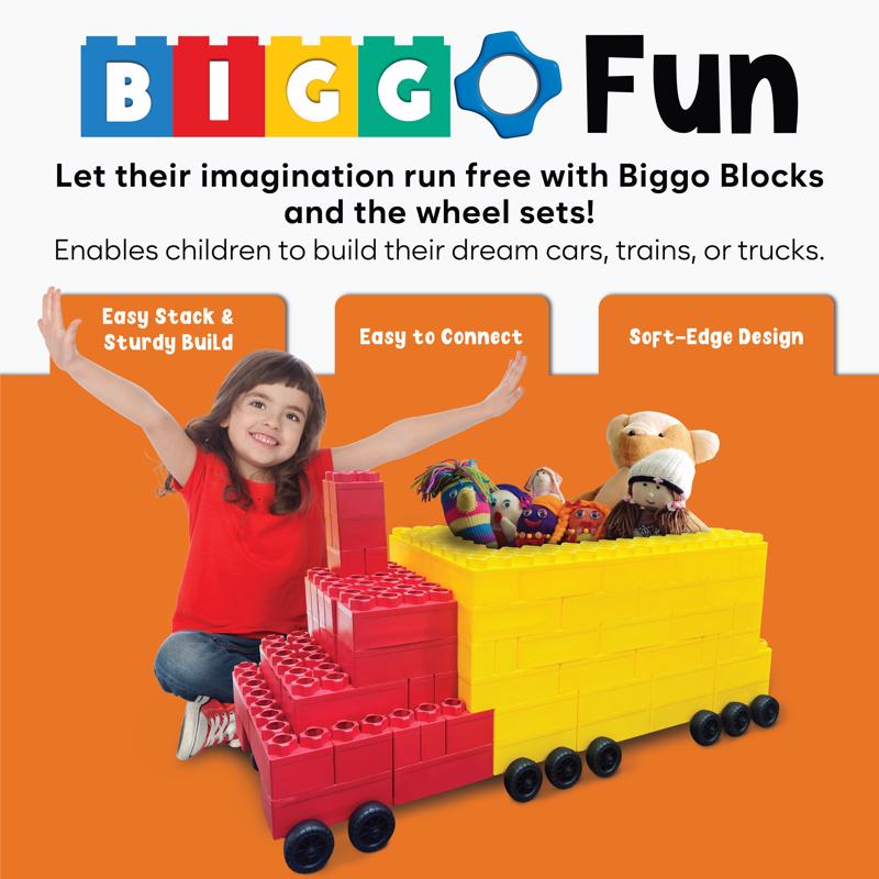 Biggo Jumbo Train Blocks Building Set Assorted