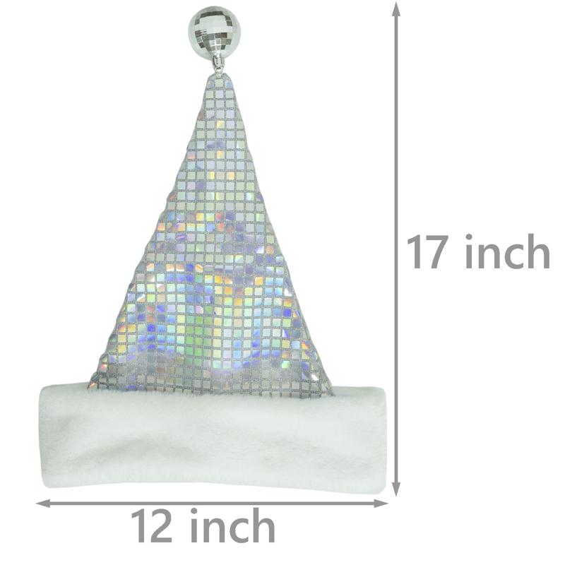 Dyno 17 in. Sequin Iridescent Santa Hat