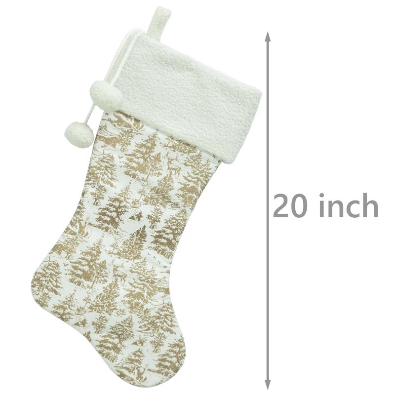 Dyno Faux Suede Woodland Christmas Stocking 20 in.
