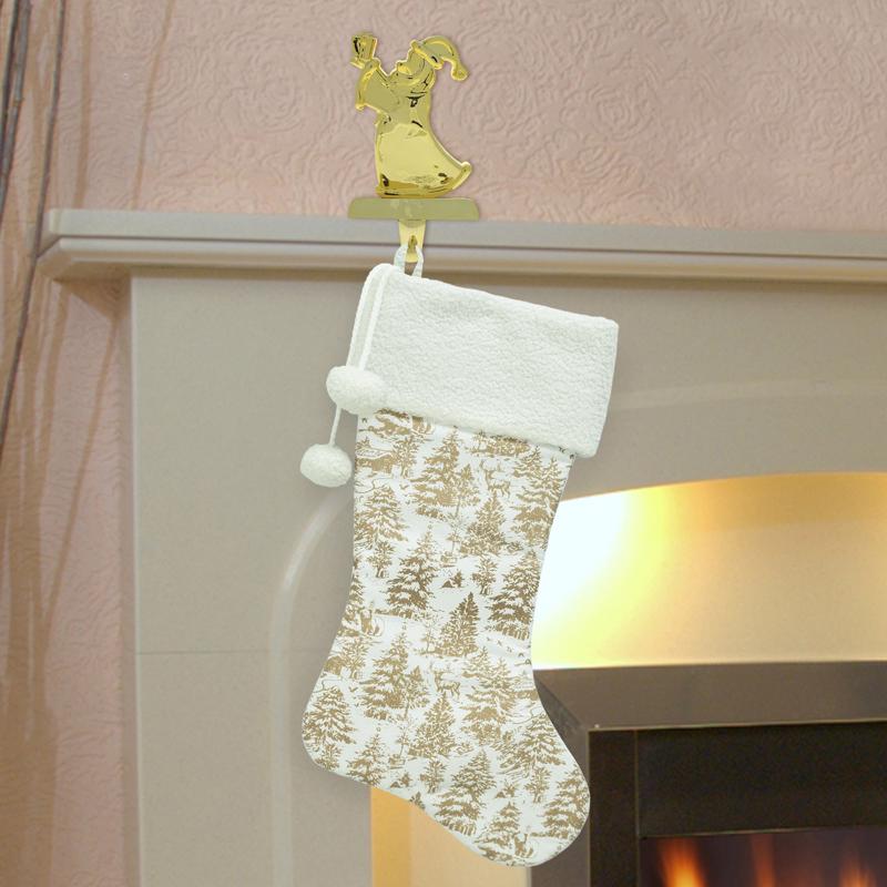 Dyno Faux Suede Woodland Christmas Stocking 20 in.