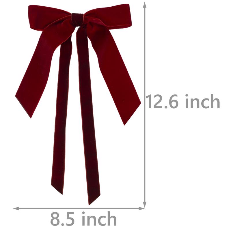 Dyno Red S/4 Velvet Double Tail Christmas Bow