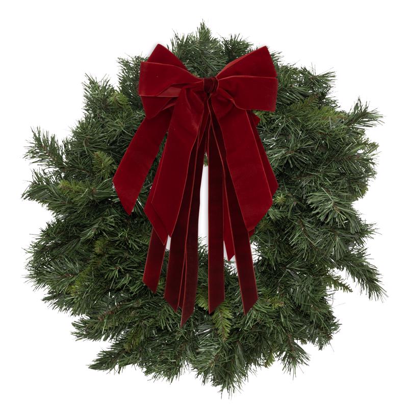 Dyno Red S/4 Velvet Double Tail Christmas Bow