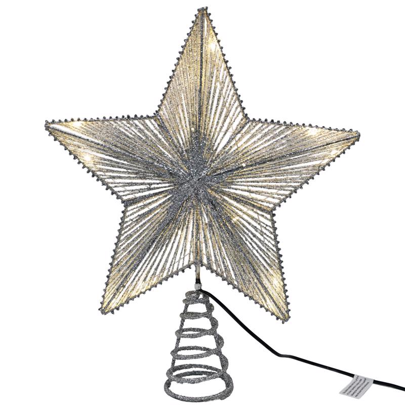 Celebrations LED Warm White Star Tree Topper 14 in.
