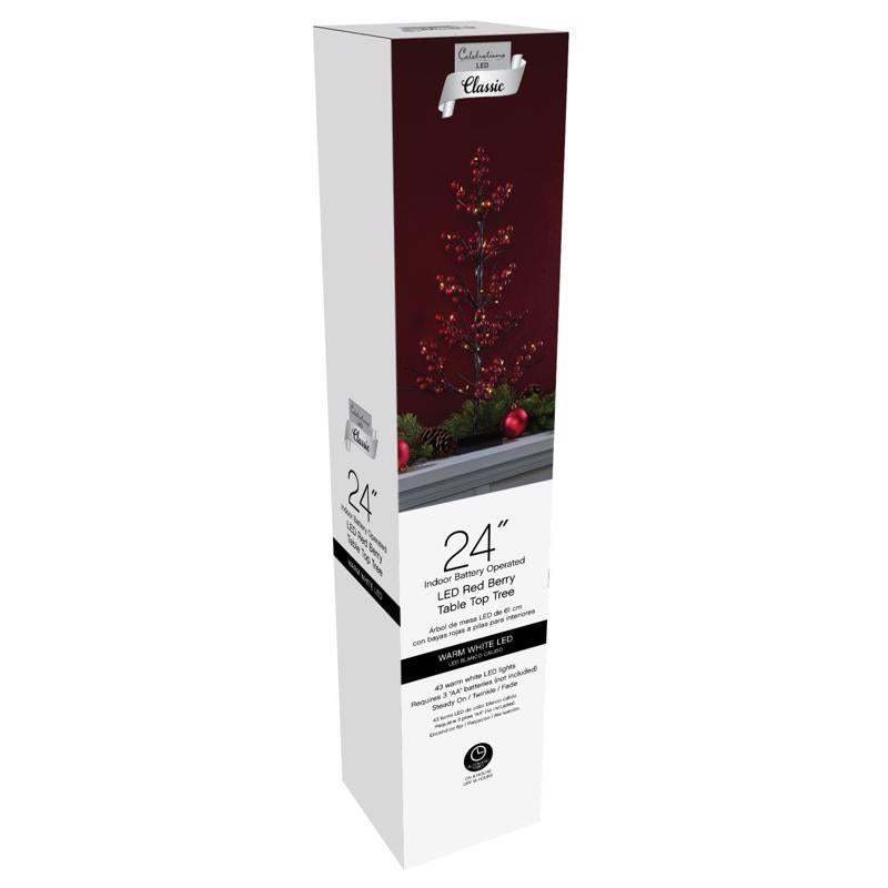 Celebrations LED Red/Warm White Table Decor 24 in.