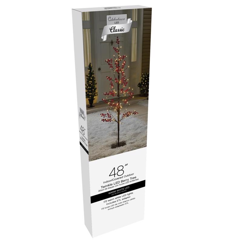 Celebrations LED Warm White Tree 48 in. Yard Decor