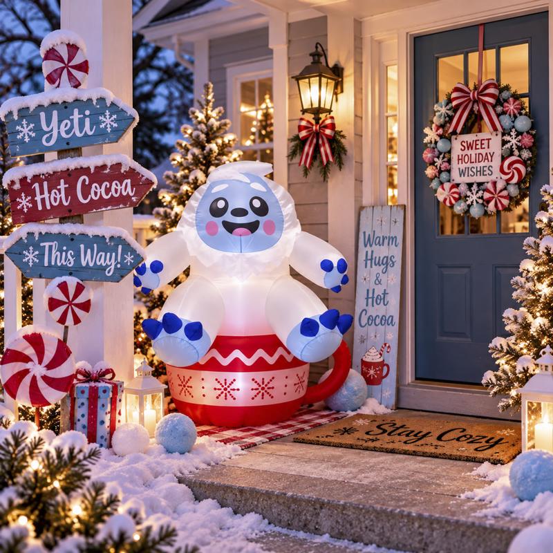 Celebrations Yeti with Hot Cocoa 5 ft. Inflatable