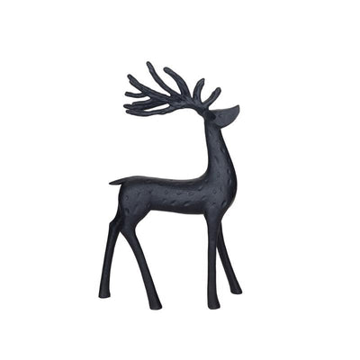 Creative Co-Op Resin Abstract Deer Black Table Decor 12 in.