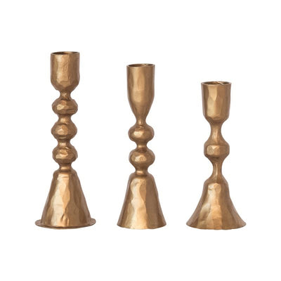 Creative Co-Op Antique Brass Candle Holder