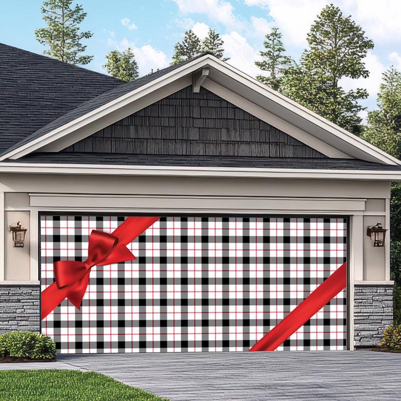 Dyno Plaid Gift 7 ft. Garage Door Cover