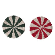Creative Co-Op Red/Green Cotton Tufted Candy Table Decor
