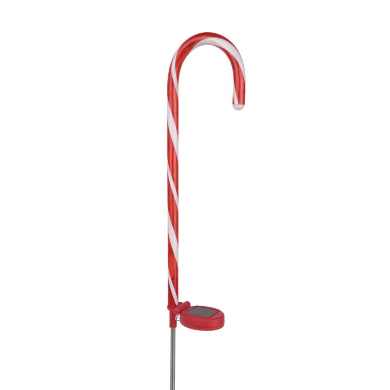 Celebrations Solar White Candy Cane 28 in. Pathway Decor