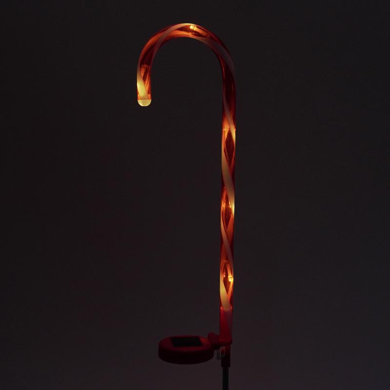 Celebrations Solar White Candy Cane 28 in. Pathway Decor