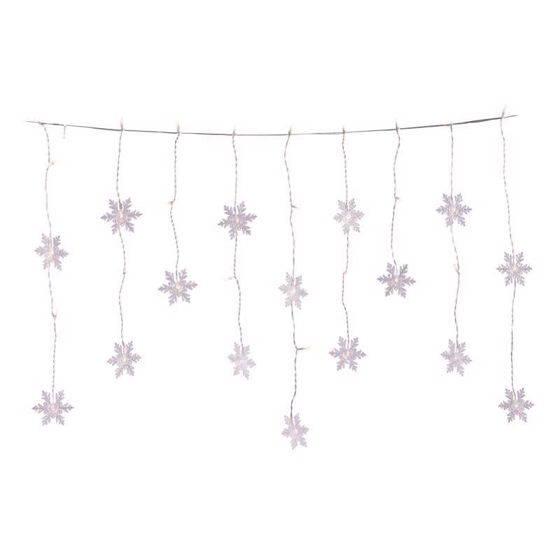 Celebrations Window Snowflake LED Rice Warm White 37 ct String Christmas Lights 3 ft.