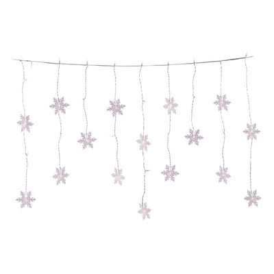 Celebrations Window Snowflake LED Rice Warm White 37 ct String Christmas Lights 3 ft.