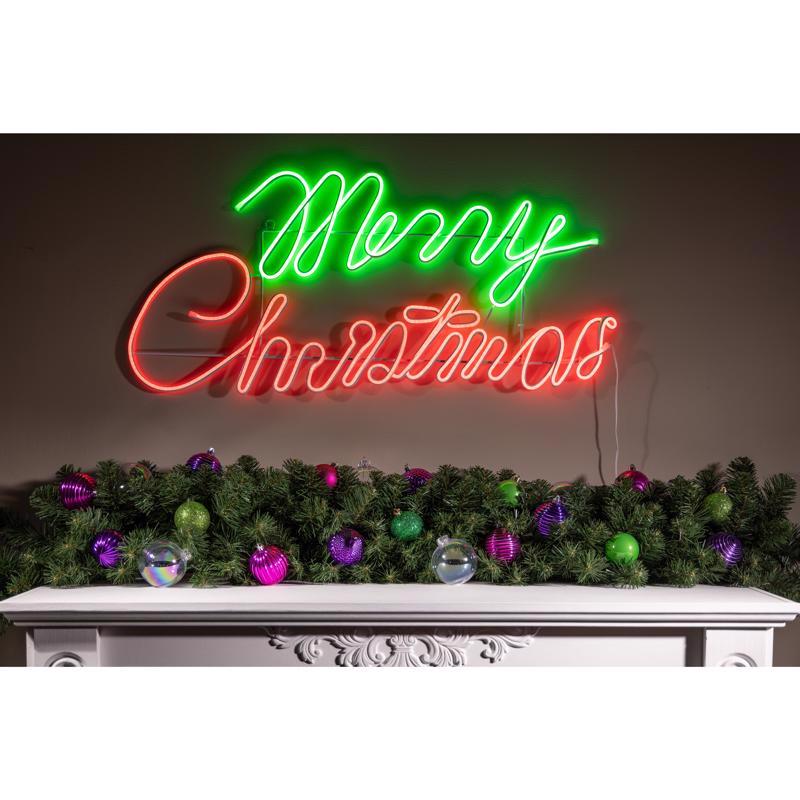 Celebrations Neon Merry Christmas LED Green/Red Novelty Christmas Lights