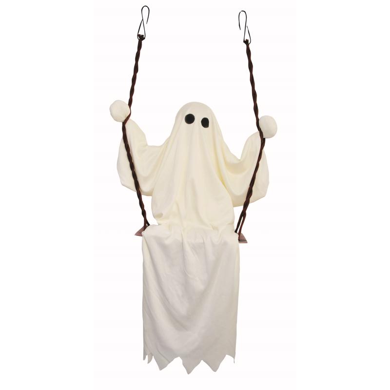 Fun World 36 in. Ghost on a Swing Halloween Decor