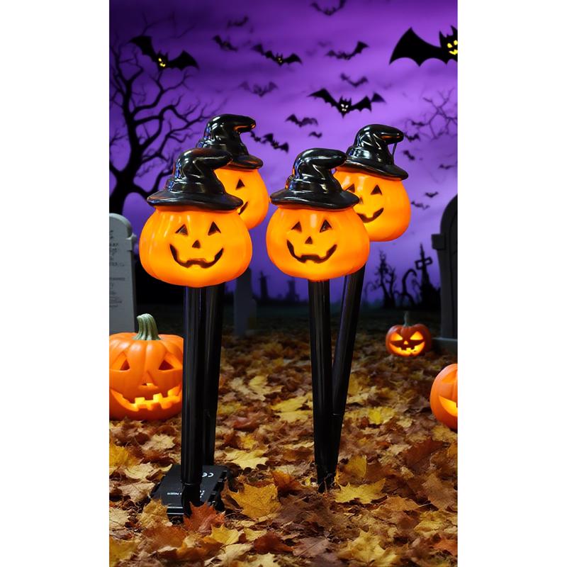 Decra Lite Set of 4 Pumpkin Pathway Decor