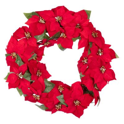 Celebrations 24 in. D Poinsettia Blooms Wreath