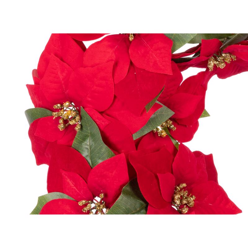 Celebrations 24 in. D Poinsettia Blooms Wreath