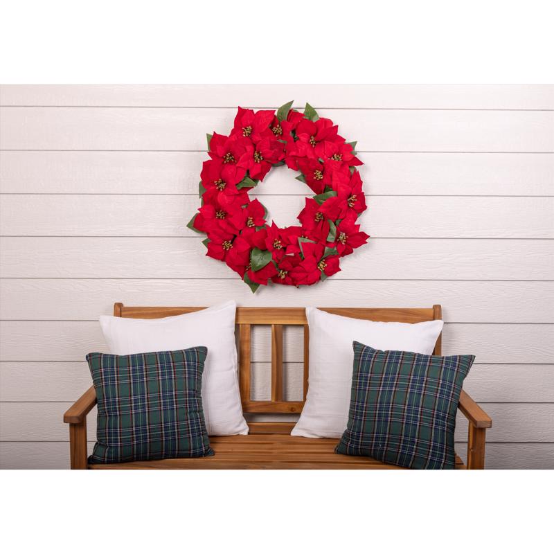 Celebrations 24 in. D Poinsettia Blooms Wreath