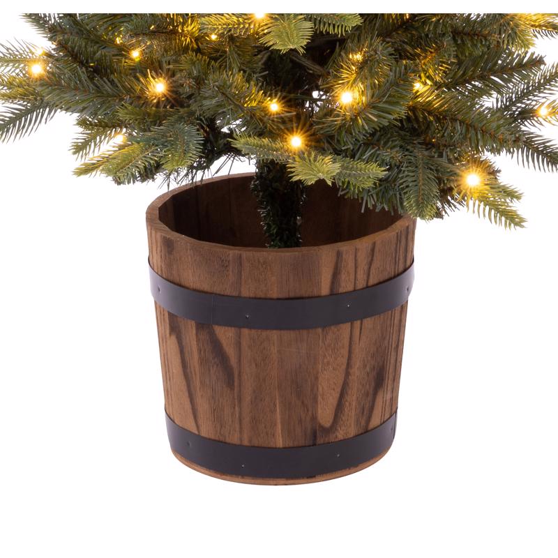 Celebrations 4 ft. Slim LED 150 ct Monterey Spruce Sparkle w/ Barrel Entrance Tree