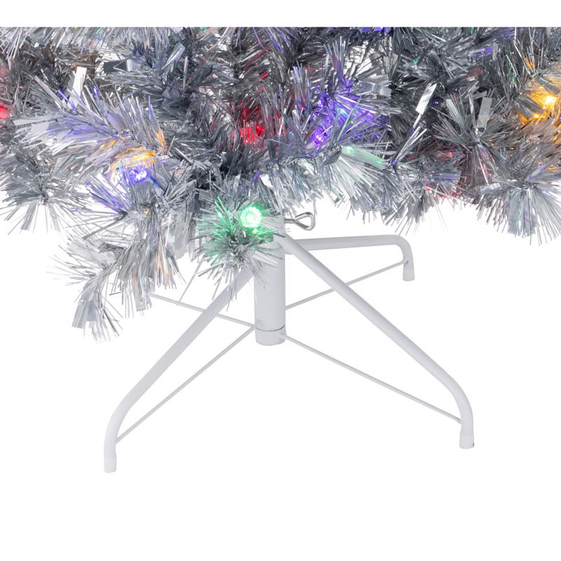 Celebrations 6 ft. Full LED 200 ct Silver w/ Reflectors Christmas Tree