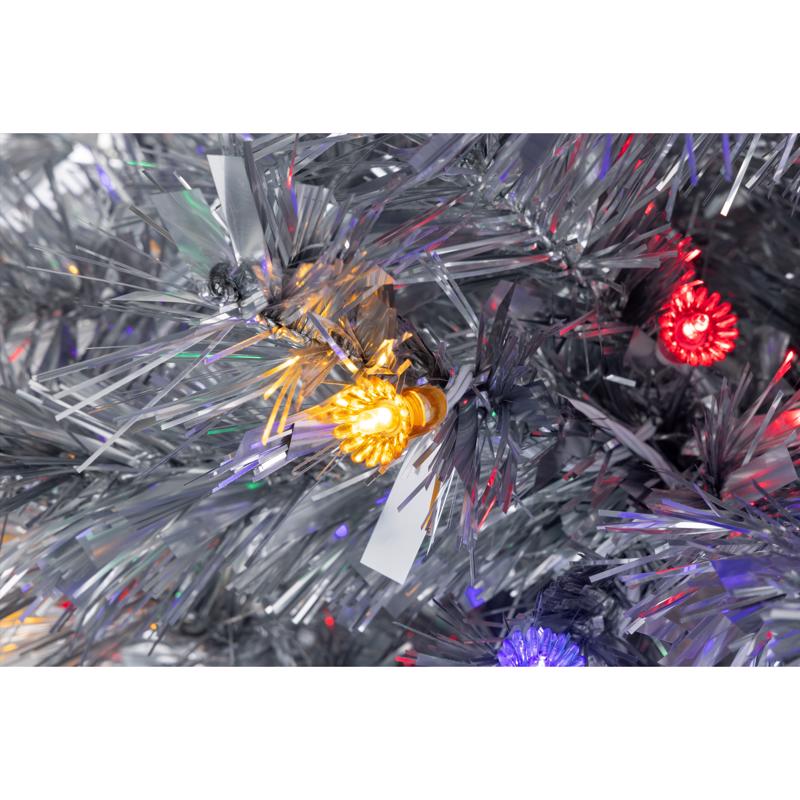 Celebrations 6 ft. Full LED 200 ct Silver w/ Reflectors Christmas Tree