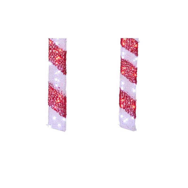 Celebrations LED Red/White Candy Canes 3 and 4 ft. Yard Decor