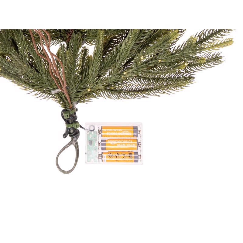 Celebrations 20 in. D X 3 ft. L LED Clear/Warm White Rustic Norfolk Teardrop Swag
