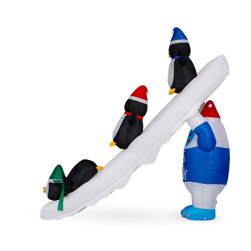 Seasonal Creations A Holiday Company LED Penguins and Yeti 10 ft. Inflatable