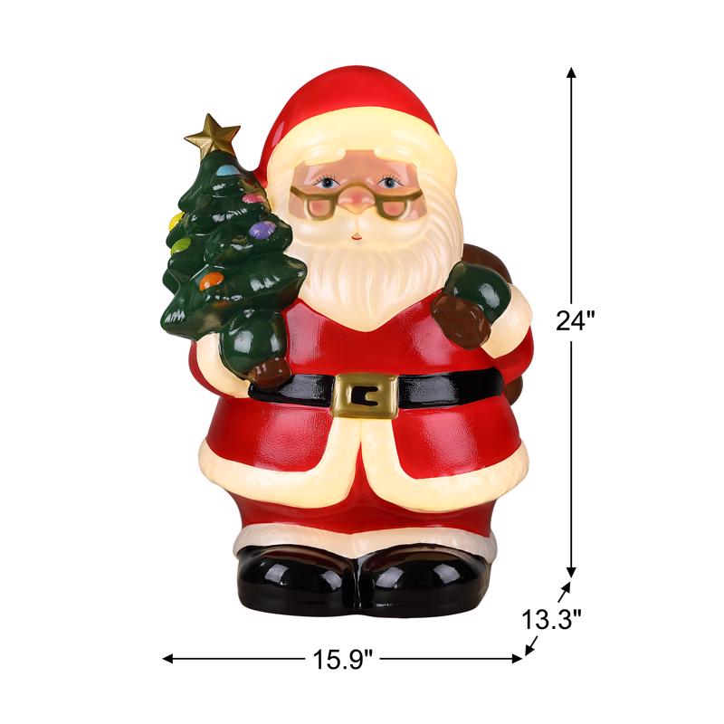 Mr. Christmas LED Warm White Santa 24 in. Blow Mold