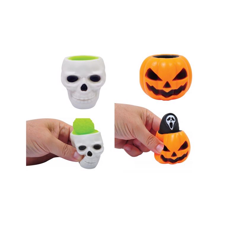 Fun World Pumpkin or Skull Halloween Squish and Pop