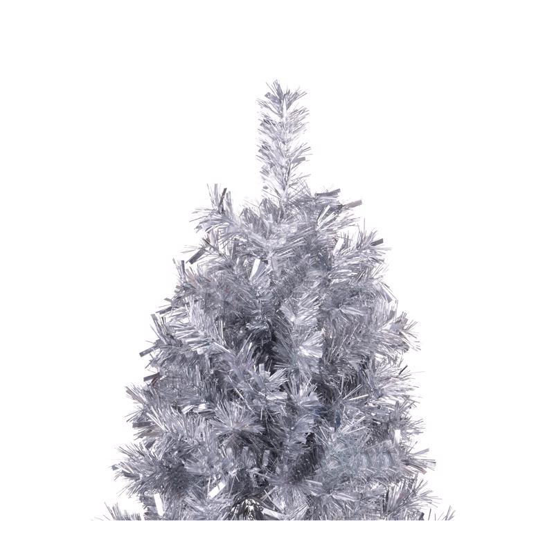 Celebrations 6 ft. Full Unlit Silver Christmas Tree